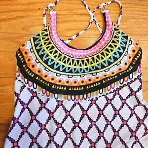 Trina Turk Colorful Geometric Long Dress Sz M